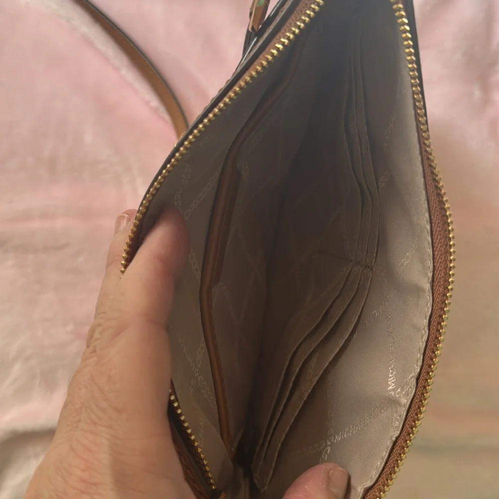 Michael Kors Cream and Tan Crossbody Bag New Without Tags